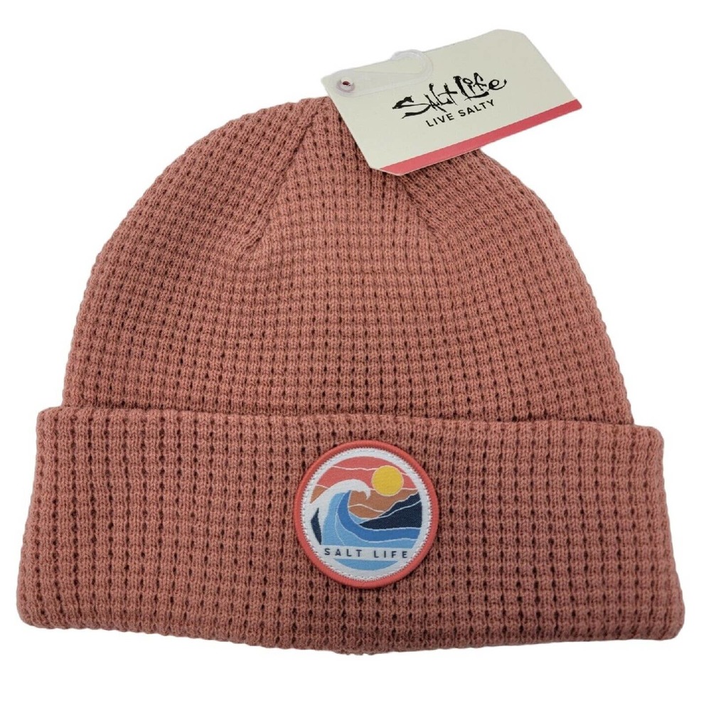 Salt Life Take Me Away Cuffed Beanie Pink One Size NEW